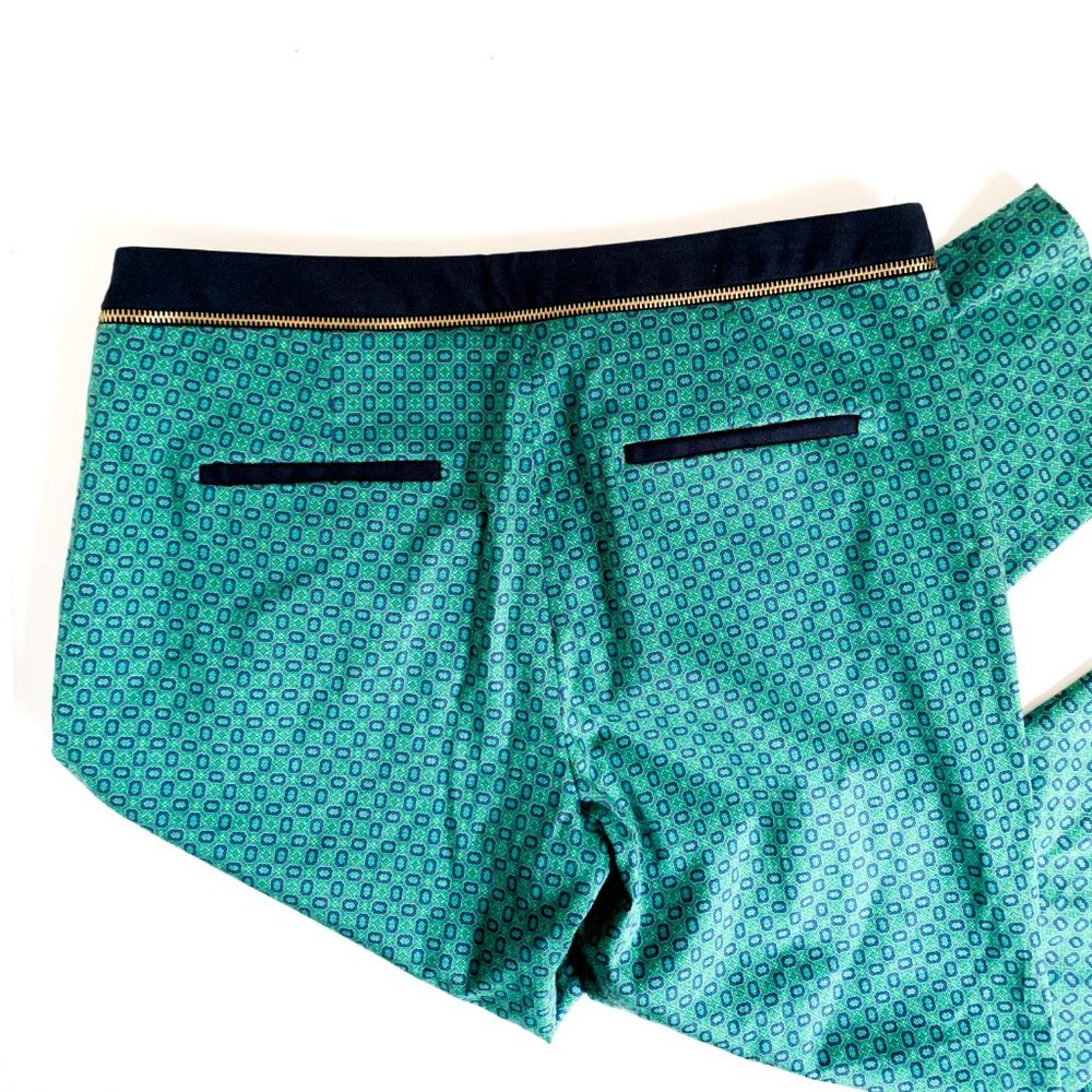 ZARA emerald green pants w/gold zipper detail - Picture 2 of 4